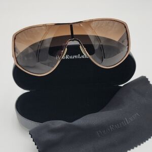 Polo by Ralph Lauren Brown Sunglasses With Case And Cleaning Cloth‎